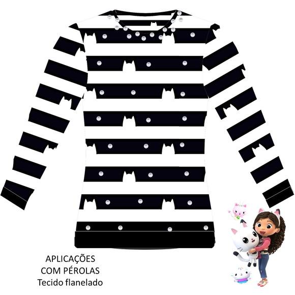 Camiseta Gabby Inverno com Pérolas Tecido Flanelado