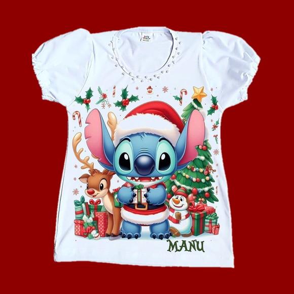 Camiseta Natal Stitch Valor do 2 ao 12