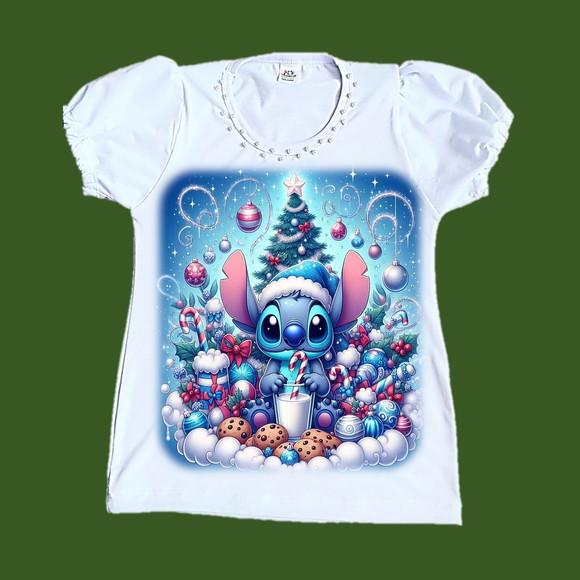 Camiseta Natal Stitch Valor do 2 ao 12