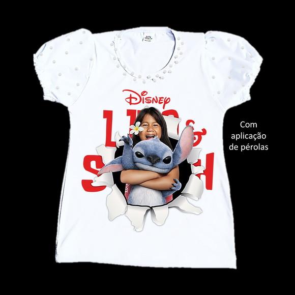 Camiseta Stitch o Filme Valor do 2 ao 12 Curta ou Longa