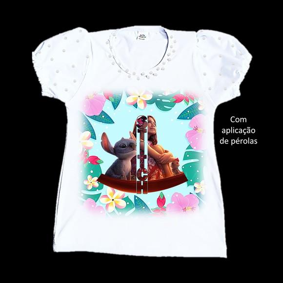 Camiseta Stitch o Filme Valor do 2 ao 12 Curta ou Longa