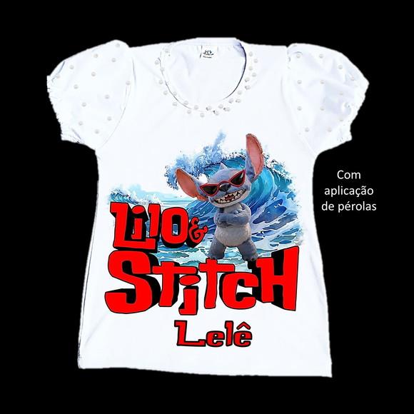 Camiseta Stitch o Filme Valor do 2 ao 12 Curta ou Longa