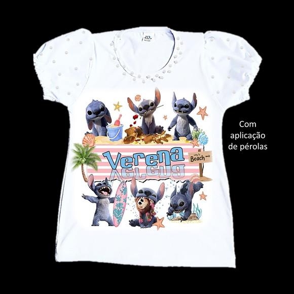 Camiseta Stitch o Filme Valor do 2 ao 12 Curta ou Longa