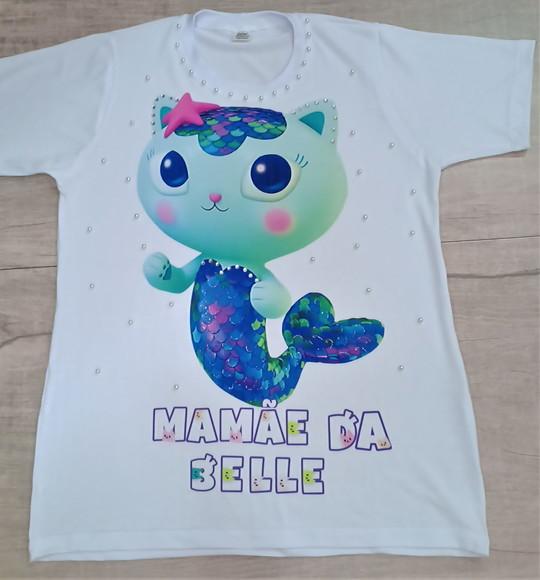 Kit Camiseta Casa Mágica da Gabby com 3 com Strass e Pérolas