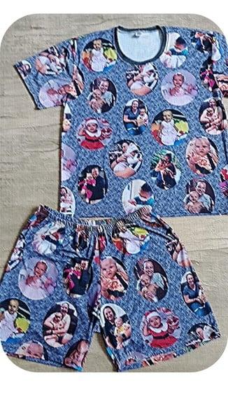 Pijama com Fotos Plus Size Longo Kit 2 Adultos