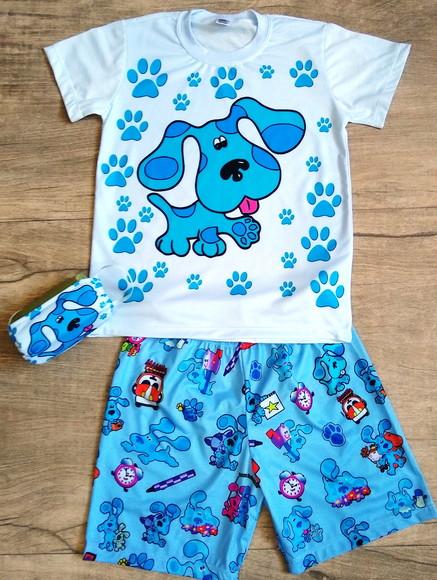 Pijama Pistas de Blue Shorts ou Calça do 1 ao 12