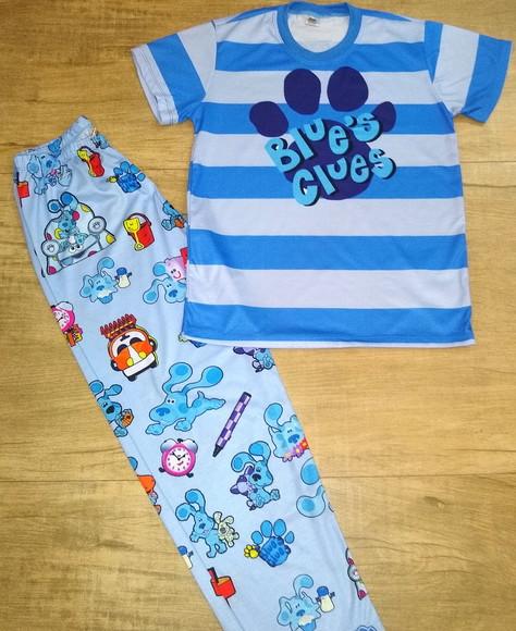 Pijama Pistas de Blue Shorts ou Calça do 1 ao 12