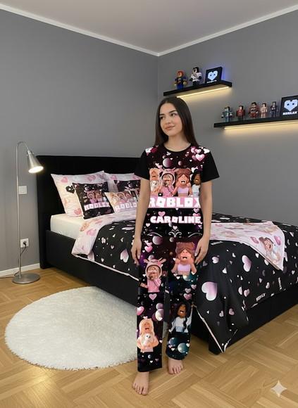 Pijama Roblox Menina Curto ou Longo