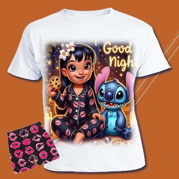 Pijama Stitch Curto Valor do 2 ao 12