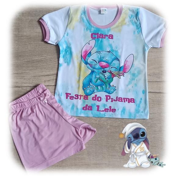 Pijama Stitch Curto Valor do 2 ao 12