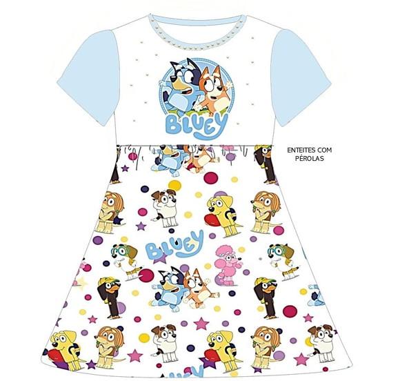 Vestido Bluey com Pérolas