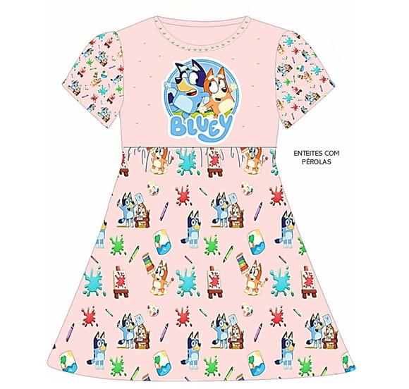 Vestido Bluey com Pérolas