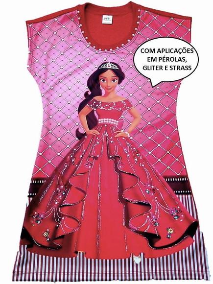 Vestido Elena de Avalor com Strass e Pérolas