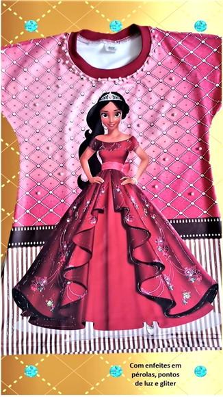 Vestido Elena de Avalor com Strass e Pérolas