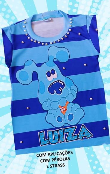 Vestido Pistas de Blue do 1 ao 10 Este Modelo com Pérolas