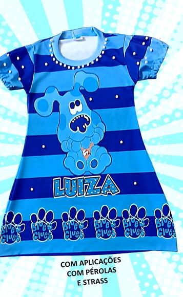 Vestido Pistas de Blue do 1 ao 10 Este Modelo com Pérolas