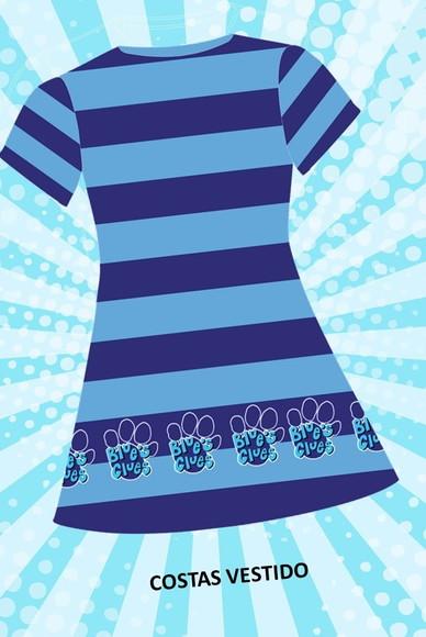 Vestido Pistas de Blue do 1 ao 10 Este Modelo com Pérolas