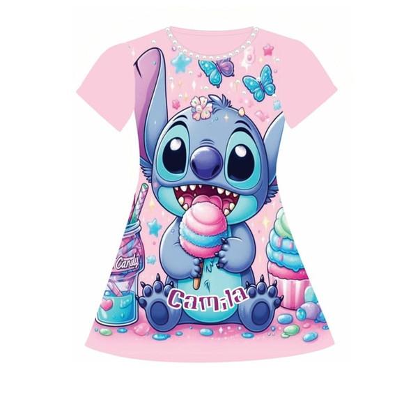 Vestido Stitch com Aplicações em Pérolas Valor do 2 ao 12