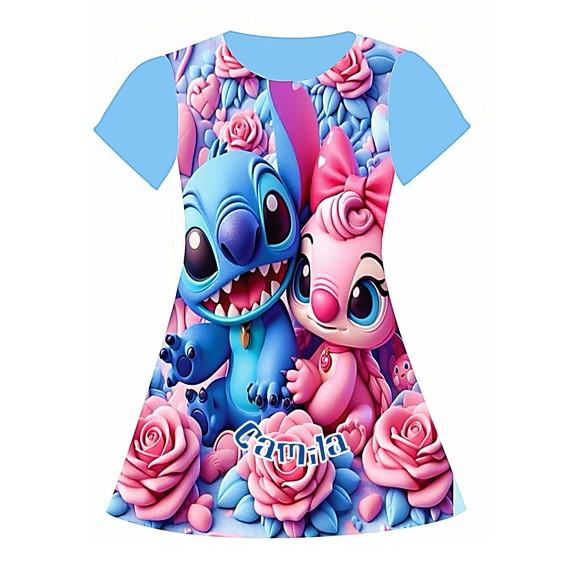 Vestido Stitch com Aplicações em Pérolas Valor do 2 ao 12