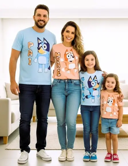 Camiseta Bluey Kit Família