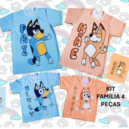 Camiseta Bluey Kit Família