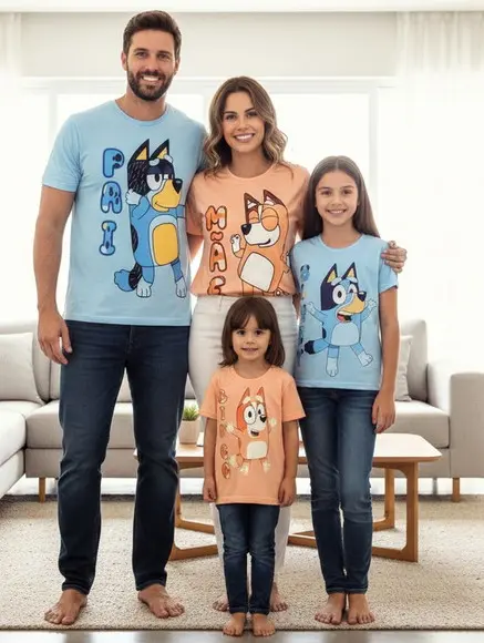 Camiseta Bluey Kit Família