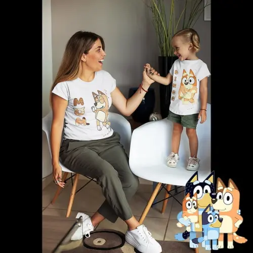 Camiseta Bluey Kit Família 4 Unidades-