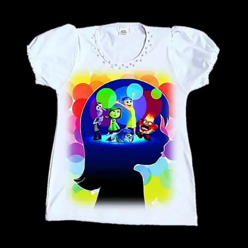 Camiseta Divertida Mente 2 Luxo com Pérolas