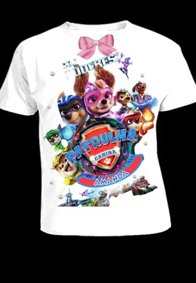 Camiseta Patrulha Canina Infantil até o 12 Filme Novo