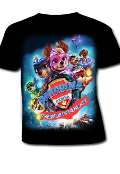 Camiseta Patrulha Canina Infantil até o 12 Filme Novo