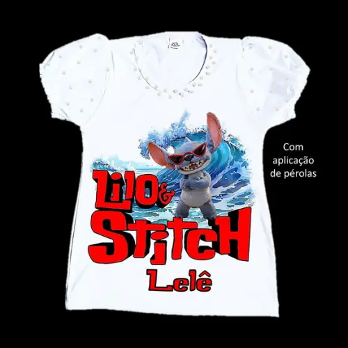Camiseta Stitch o Filme Valor do 2 ao 12 Curta ou Longa