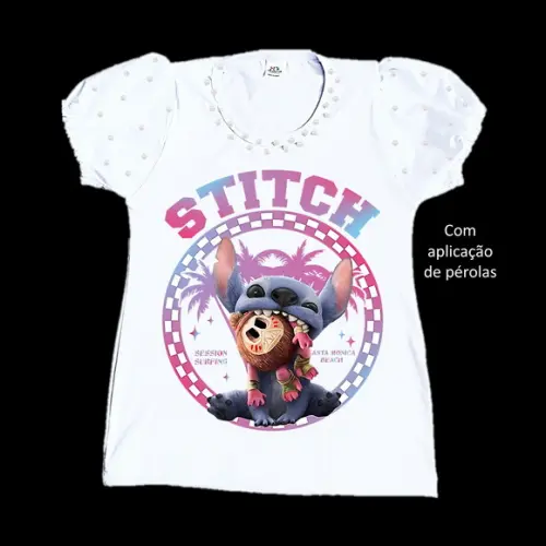Camiseta Stitch o Filme Valor do 2 ao 12 Curta ou Longa