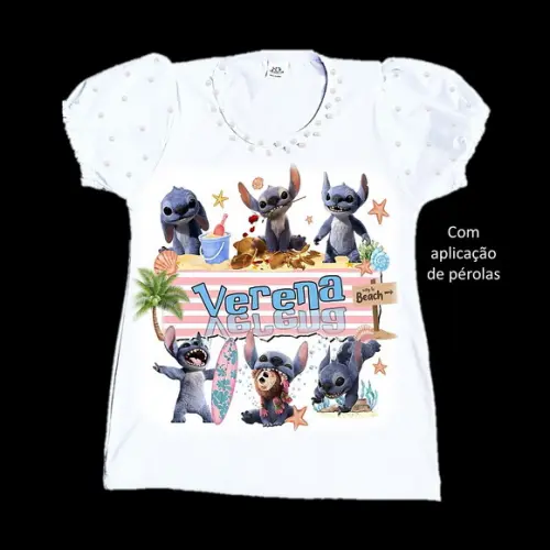 Camiseta Stitch o Filme Valor do 2 ao 12 Curta ou Longa