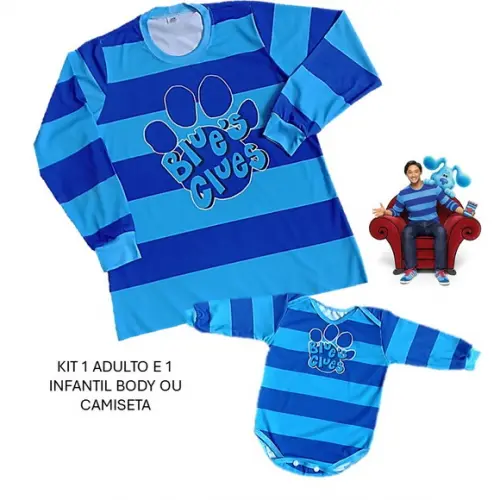 Kit Camiseta ou Body Pistas de Blue Pai e Filho