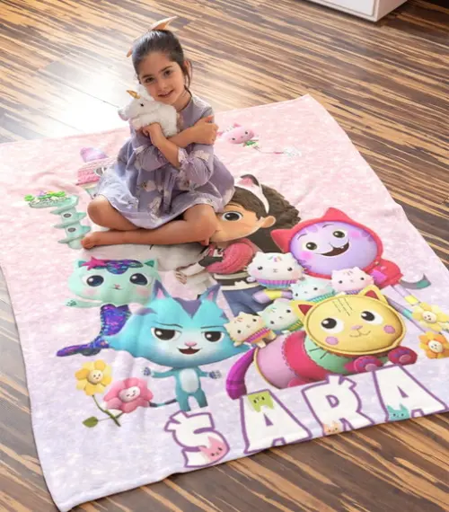 Manta Personalizada Cobertor Casa Magica da Gabby