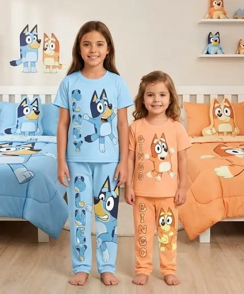 Pijama Bluey Kit Familia 2 Adulto e 2 Infantil