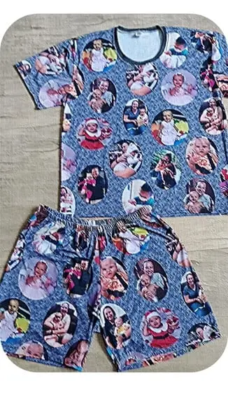 Pijama com Fotos Plus Size Longo Kit 2 Adultos