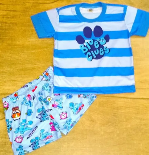 Pijama Pistas de Blue Shorts ou Calça do 1 ao 12