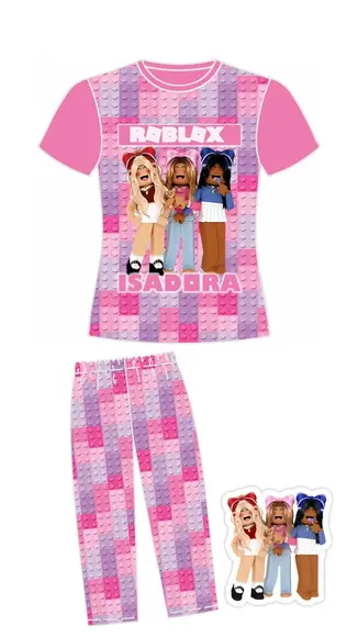Pijama Roblox Menina Curto ou Longo