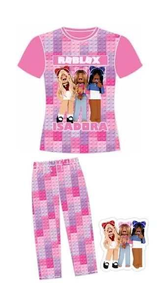 Pijama Roblox Menina Curto ou Longo