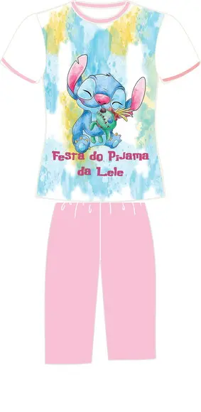 Pijama Stitch Curto ou Longo Valor do 2 ao 12