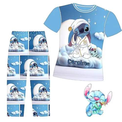 Pijama Stitch Curto ou Longo Valor do 2 ao 12