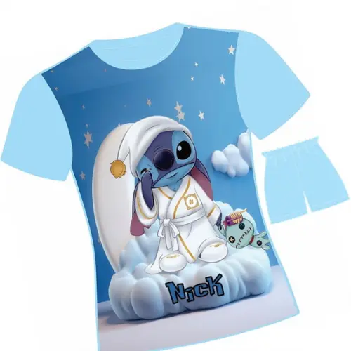Pijama Stitch Curto Valor do 2 ao 12
