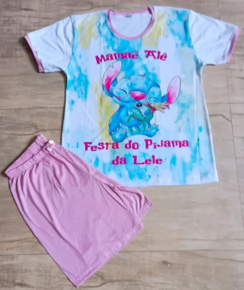 Pijama Stitch Curto Valor do 2 ao 12
