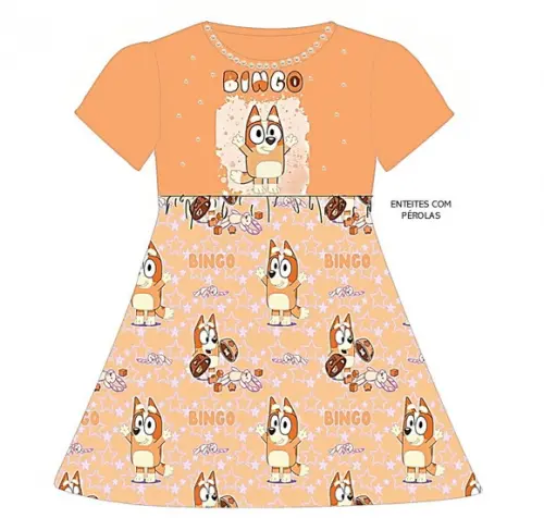 Vestido Bluey com Pérolas
