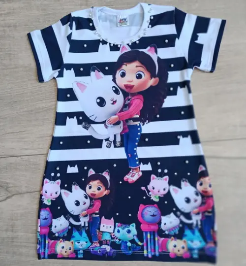 Vestido Casa Mágica da Gabby com Strass e Pérolas