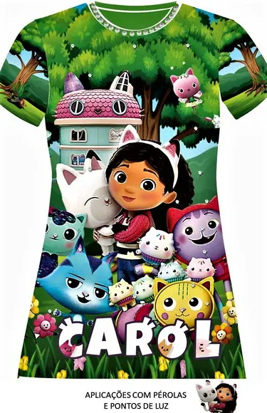 Vestido Casa Mágica da Gabby com Strass e Pérolas