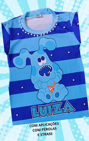 Vestido Pistas de Blue do 1 ao 10 Este Modelo com Pérolas