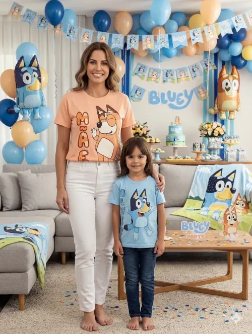 Camiseta Bluey Kit Família 2 Unidades