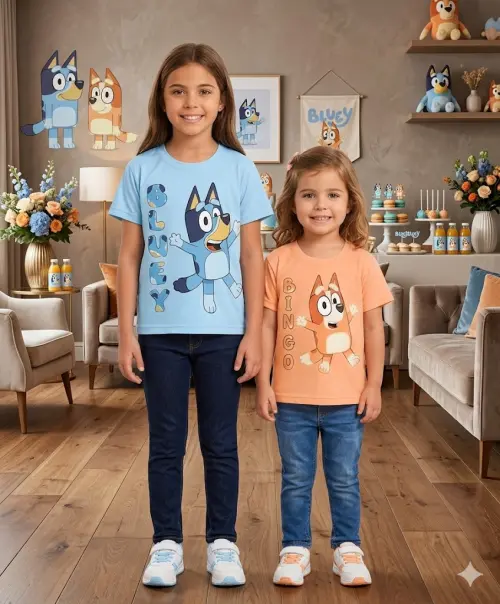 Camiseta Bluey Kit Família 2 Unidades
